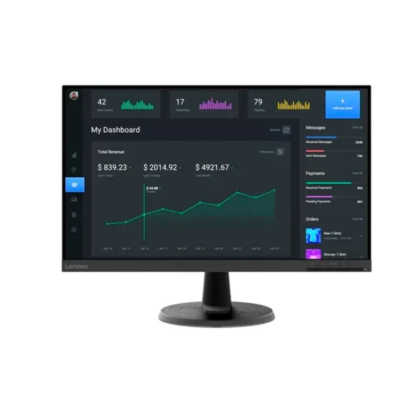 Monitor Plano Lenovo C24-40, 23.8", WLED VA, Anti-Glare, 75Hz, 1 x HDMI, 1 x VGA. 63DCKAR6LA - Imagen 2