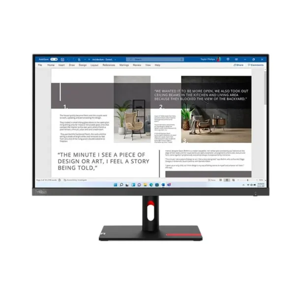 Monitor Plano ThinkVision S27i-30, 27", WLED, 1920 x 1080, 100Hz, 2 x HDMI, 1 x VGA, 63DFKAR4LA - Imagen 2