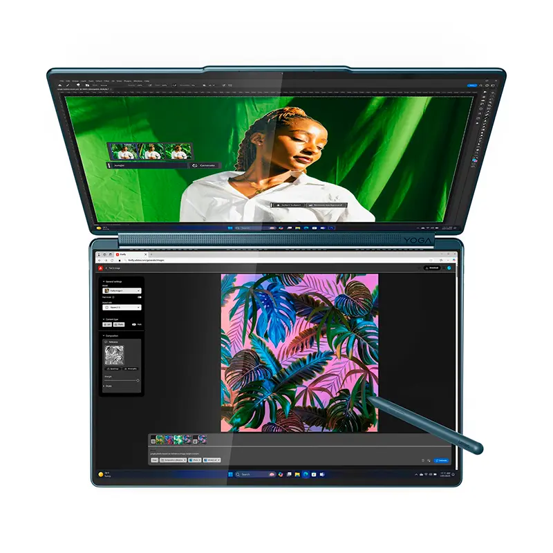 Laptop Lenovo Yoga Book 9 14IAH10, Intel Core Ultra 7 255H, 32GB RAM DDR5, 2x 14" 2.8K WQXGA+ OLED, Intel Arc 140T GPU, 1TB SSD M.2, 83KJ002HLM - Imagen 2